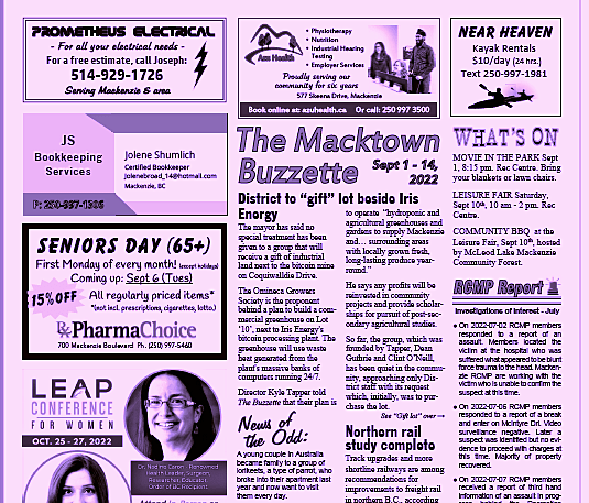 Buzzette Sept 1 - 14 2022 front page