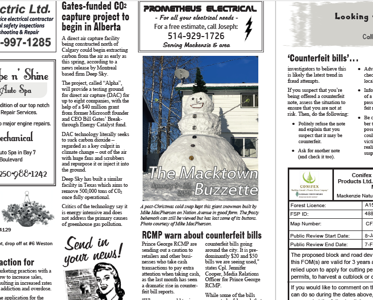 Buzzette Jan 9 2025 front page